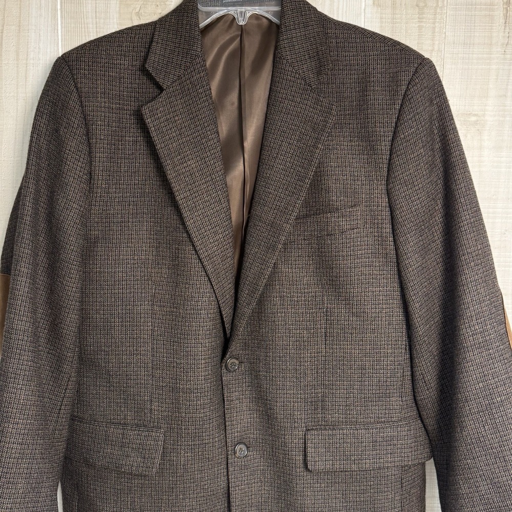 Pendleton Blazer Men 40S Virgin Wool Suede Elbow Patch USA Vintage Tweed Speckle